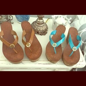 Two pairs of Tory Burch wedges. Size 9.5
